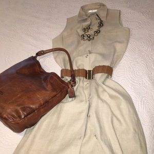 Geoffrey Beene vintage linen sleeveless dress, 10